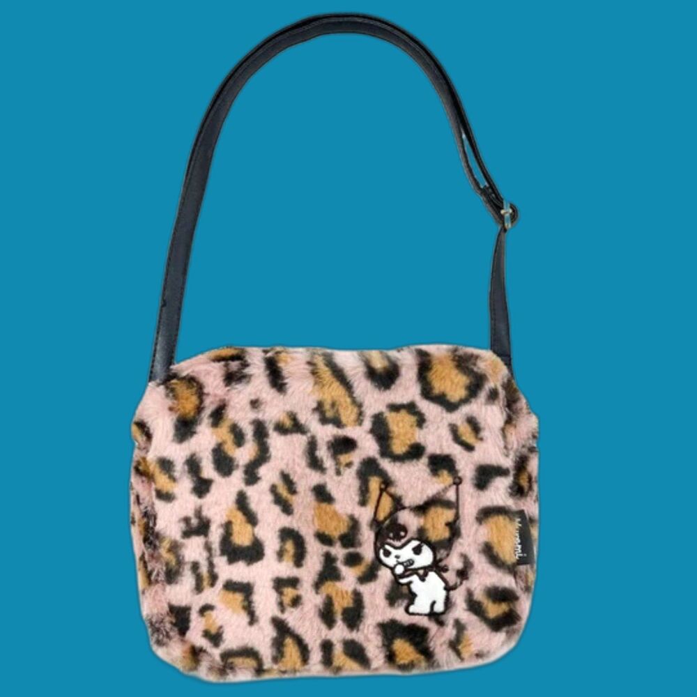 Kuromi sanrio fur fabric shoulder bag